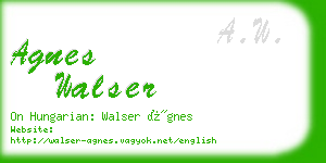 agnes walser business card